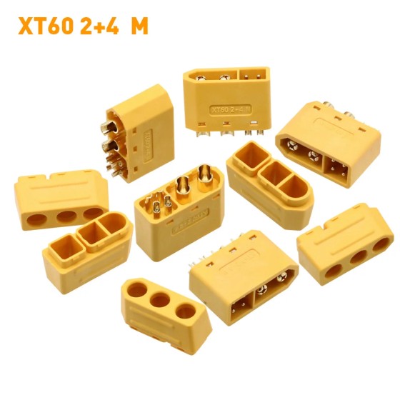 XT60 (2+4) Male Female Plug With Signal Pin and Sheath Solder Wire Model Accessories